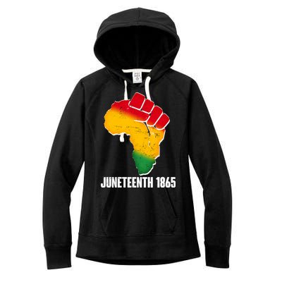 Juneteenth 1865 Africa Map Fist Women's Fleece Hoodie