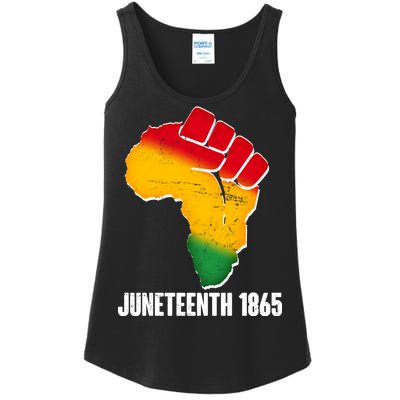 Juneteenth 1865 Africa Map Fist Ladies Essential Tank