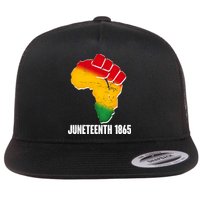 Juneteenth 1865 Africa Map Fist Flat Bill Trucker Hat