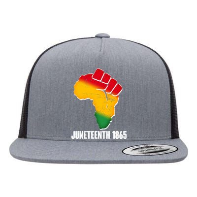 Juneteenth 1865 Africa Map Fist Flat Bill Trucker Hat