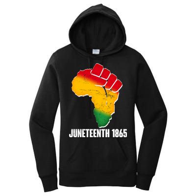 Juneteenth 1865 Africa Map Fist Women's Pullover Hoodie