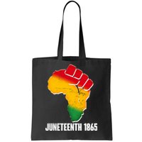 Juneteenth 1865 Africa Map Fist Tote Bag