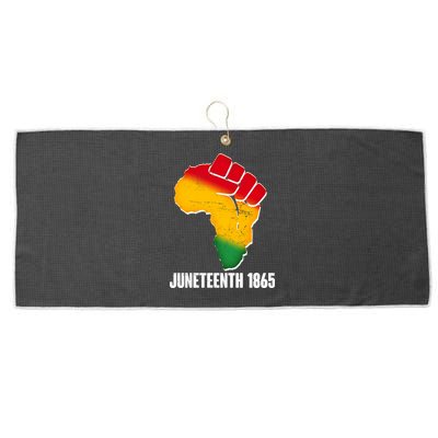 Juneteenth 1865 Africa Map Fist Large Microfiber Waffle Golf Towel