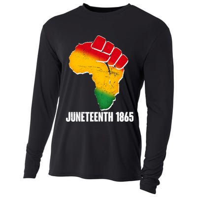 Juneteenth 1865 Africa Map Fist Cooling Performance Long Sleeve Crew