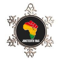 Juneteenth 1865 Africa Map Fist Metallic Star Ornament