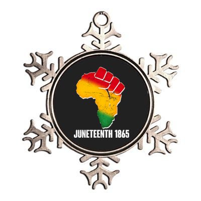 Juneteenth 1865 Africa Map Fist Metallic Star Ornament