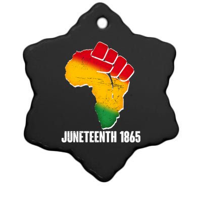 Juneteenth 1865 Africa Map Fist Ceramic Star Ornament