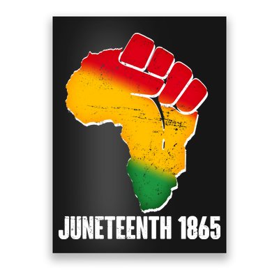 Juneteenth 1865 Africa Map Fist Poster