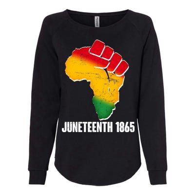 Juneteenth 1865 Africa Map Fist Womens California Wash Sweatshirt