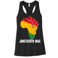 Juneteenth 1865 Africa Map Fist Women's Racerback Tank