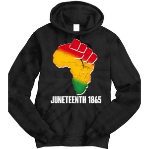 Juneteenth 1865 Africa Map Fist Tie Dye Hoodie