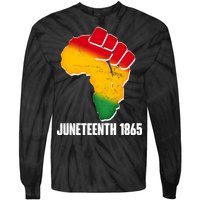 Juneteenth 1865 Africa Map Fist Tie-Dye Long Sleeve Shirt