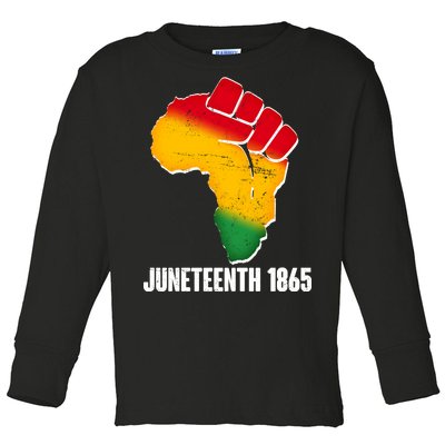 Juneteenth 1865 Africa Map Fist Toddler Long Sleeve Shirt