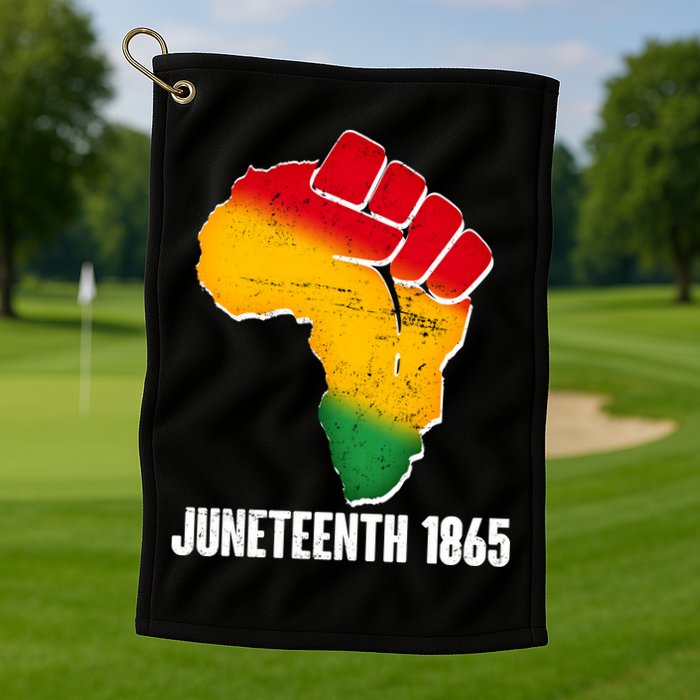 Juneteenth 1865 Africa Map Fist Golf Towel