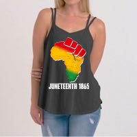 Juneteenth 1865 Africa Map Fist Women's Strappy Tank