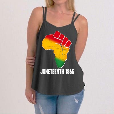 Juneteenth 1865 Africa Map Fist Women's Strappy Tank