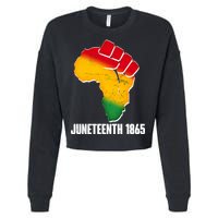 Juneteenth 1865 Africa Map Fist Cropped Pullover Crew