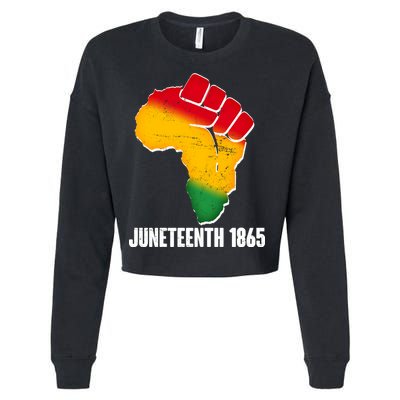 Juneteenth 1865 Africa Map Fist Cropped Pullover Crew