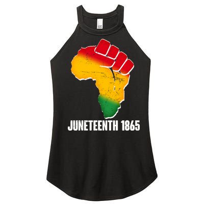 Juneteenth 1865 Africa Map Fist Women's Perfect Tri Rocker Tank