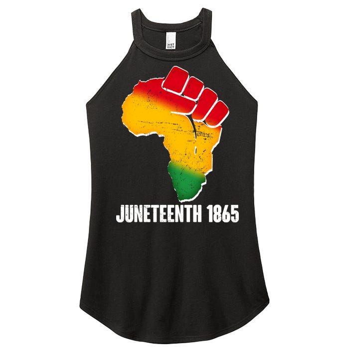 Juneteenth 1865 Africa Map Fist Women's Perfect Tri Rocker Tank