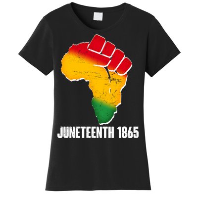 Juneteenth 1865 Africa Map Fist Women's T-Shirt