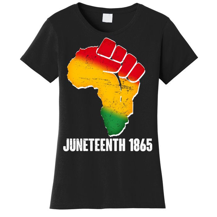 Juneteenth 1865 Africa Map Fist Women's T-Shirt