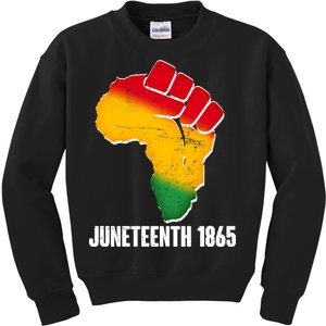 Juneteenth 1865 Africa Map Fist Kids Sweatshirt