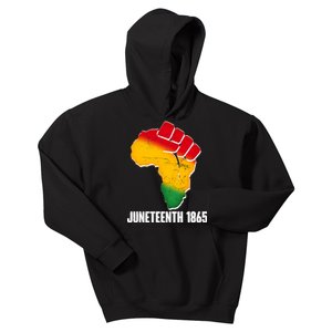 Juneteenth 1865 Africa Map Fist Kids Hoodie