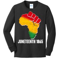 Juneteenth 1865 Africa Map Fist Kids Long Sleeve Shirt