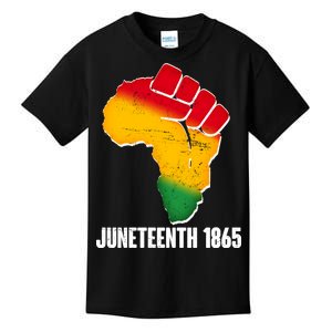 Juneteenth 1865 Africa Map Fist Kids T-Shirt