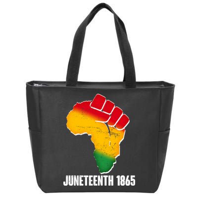 Juneteenth 1865 Africa Map Fist Zip Tote Bag