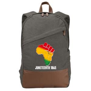 Juneteenth 1865 Africa Map Fist Cotton Canvas Backpack