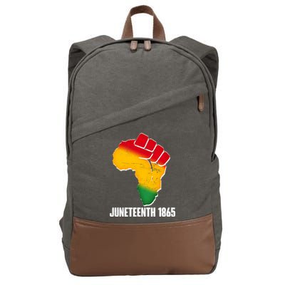 Juneteenth 1865 Africa Map Fist Cotton Canvas Backpack