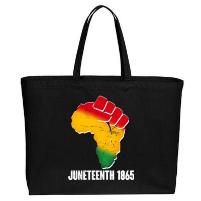 Juneteenth 1865 Africa Map Fist Cotton Canvas Jumbo Tote