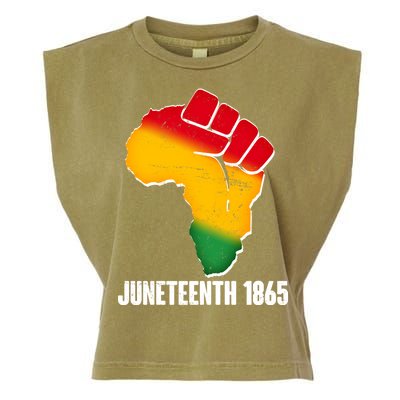 Juneteenth 1865 Africa Map Fist Garment-Dyed Women's Muscle Tee