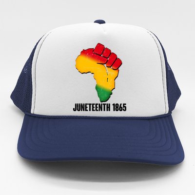 Juneteenth 1865 Africa Map Fist Trucker Hat