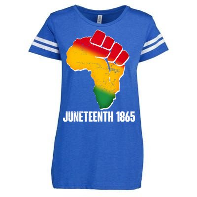 Juneteenth 1865 Africa Map Fist Enza Ladies Jersey Football T-Shirt