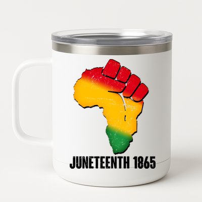 Juneteenth 1865 Africa Map Fist 12 oz Stainless Steel Tumbler Cup