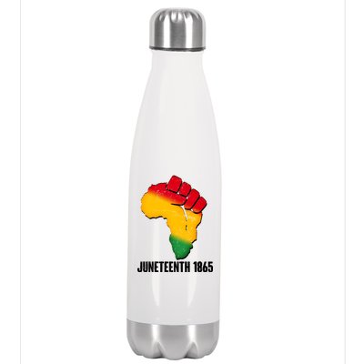 Juneteenth 1865 Africa Map Fist Stainless Steel Insulated Water Bottle