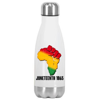 Juneteenth 1865 Africa Map Fist Stainless Steel Insulated Water Bottle