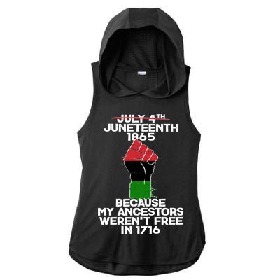 Juneteenth 1865 American African Freedom Day Ladies PosiCharge Tri-Blend Wicking Draft Hoodie Tank