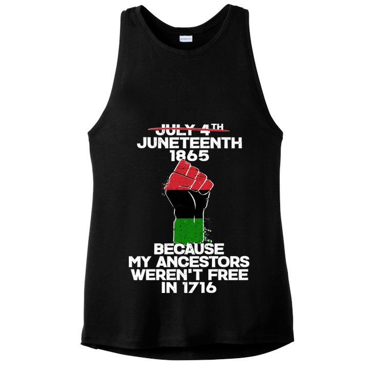Juneteenth 1865 American African Freedom Day Ladies PosiCharge Tri-Blend Wicking Tank