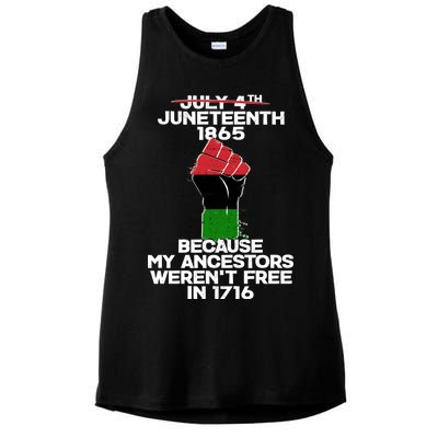 Juneteenth 1865 American African Freedom Day Ladies PosiCharge Tri-Blend Wicking Tank