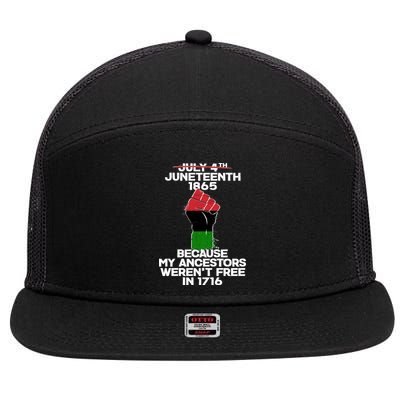 Juneteenth 1865 American African Freedom Day 7 Panel Mesh Trucker Snapback Hat