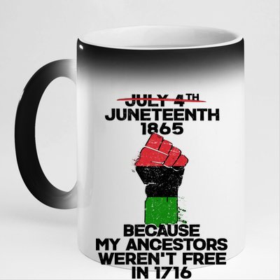 Juneteenth 1865 American African Freedom Day 11oz Black Color Changing Mug