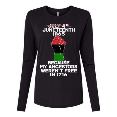 Juneteenth 1865 American African Freedom Day Womens Cotton Relaxed Long Sleeve T-Shirt