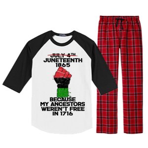 Juneteenth 1865 American African Freedom Day Raglan Sleeve Pajama Set