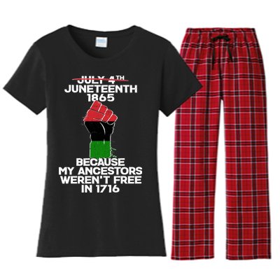 Juneteenth 1865 American African Freedom Day Women's Flannel Pajama Set