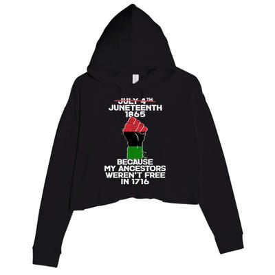 Juneteenth 1865 American African Freedom Day Crop Fleece Hoodie