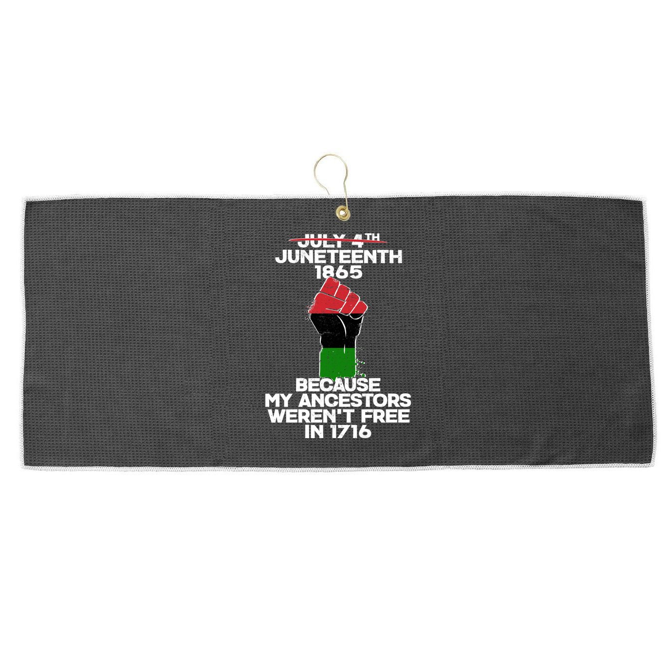 Juneteenth 1865 American African Freedom Day Large Microfiber Waffle Golf Towel